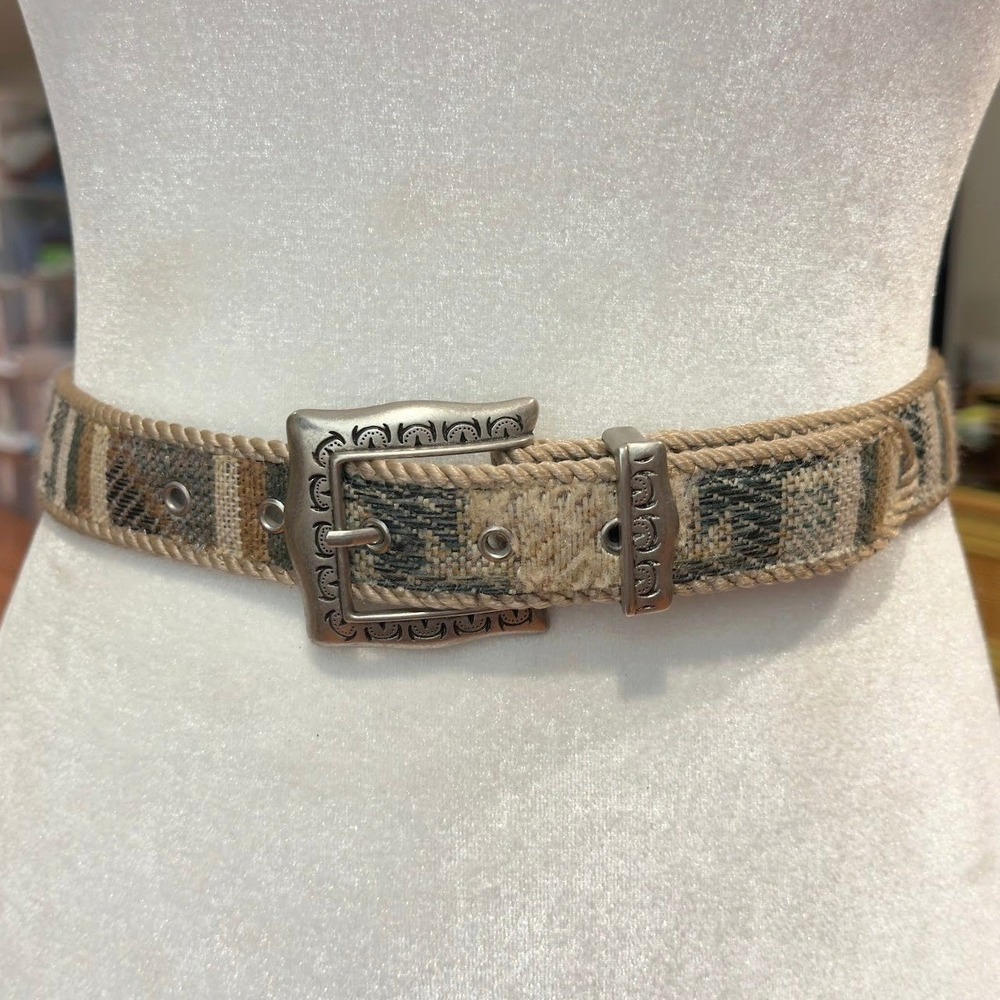 Vintage Elite Southwestern Tapestry Belt Desert Boho Festival Geometric Large - Picture 2 of 13